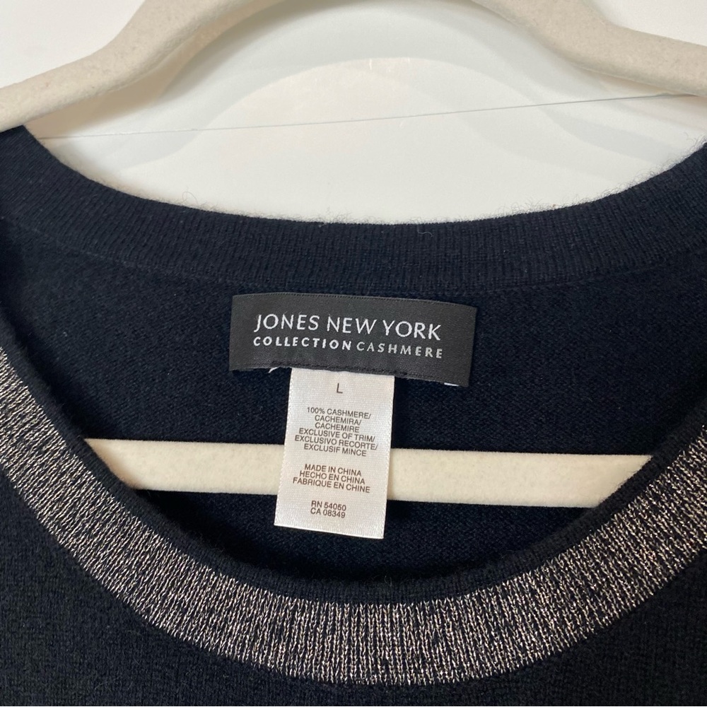 NWT 100% Cashmere Jones New York Black Sleeveless Sweater Knit Tank Top … - Picture 3 of 13